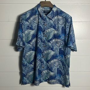 Tommy Bahama 100% Silk Blue Men's Casual Camp Shirt Size XL